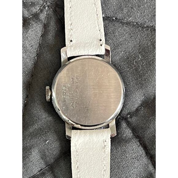 Disney Mickey Mouse Bradley Swiss Made Watch White Leather Band - Picture 3 of 4